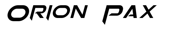 Orion Pax font preview